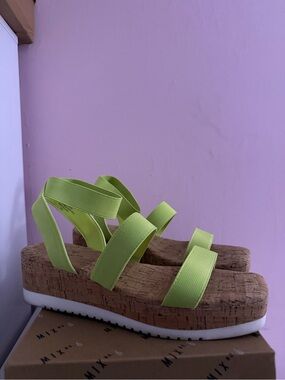 Mix No. 6 Lime Green Platform Sandals